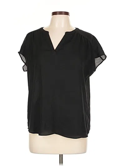 Pre-owned Banana Republic Factory Store Short Sleeve Blouse In Black