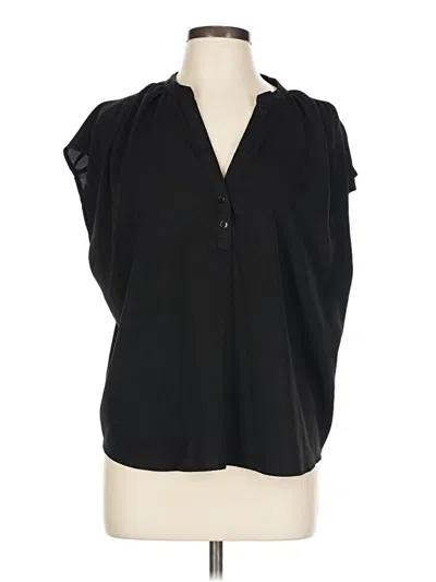 Pre-owned Banana Republic Factory Store Short Sleeve Blouse In Black