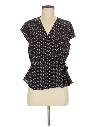 Pre-owned Banana Republic Factory Store Short Sleeve Blouse In Black