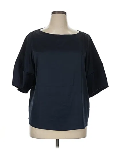 Pre-owned Banana Republic Factory Store Short Sleeve Blouse In Black