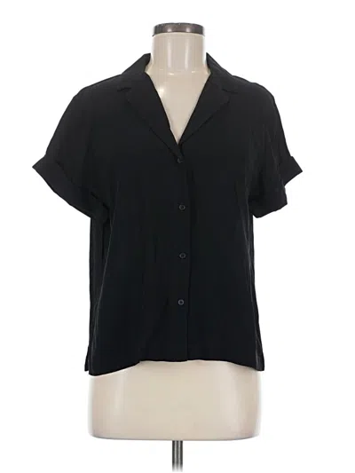 Pre-owned Banana Republic Factory Store Short Sleeve Blouse In Black