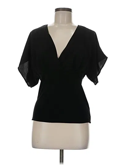Pre-owned Banana Republic Factory Store Short Sleeve Blouse In Black