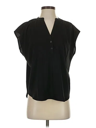 Pre-owned Banana Republic Factory Store Short Sleeve Blouse In Black