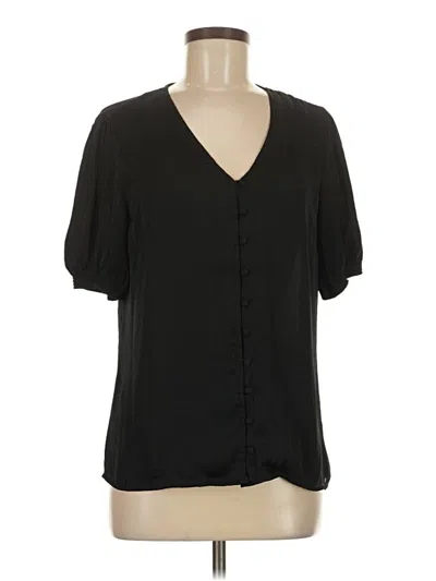 Pre-owned Banana Republic Factory Store Short Sleeve Blouse In Black