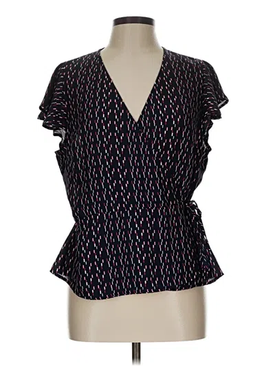 Pre-owned Banana Republic Factory Store Short Sleeve Blouse In Black