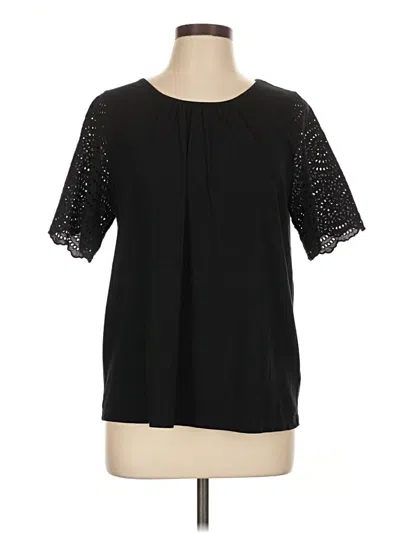 Pre-owned Banana Republic Factory Store Short Sleeve Blouse In Black