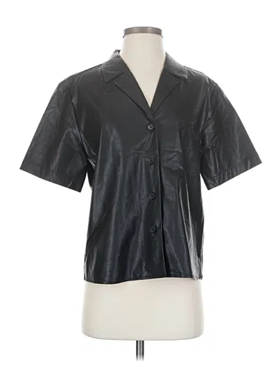 Pre-owned Banana Republic Factory Store Short Sleeve Blouse In Black
