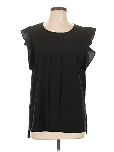 Pre-owned Banana Republic Factory Store Short Sleeve Blouse In Black