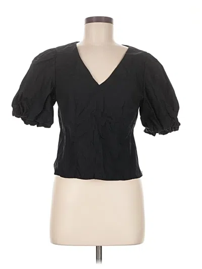 Pre-owned Banana Republic Factory Store Short Sleeve Blouse In Black