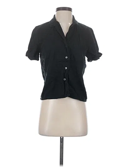 Pre-owned Banana Republic Factory Store Short Sleeve Blouse In Black