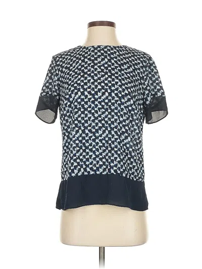 Pre-owned Banana Republic Factory Store Short Sleeve Blouse In Blue