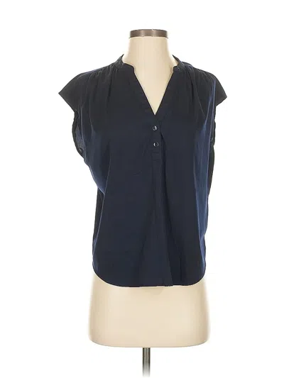 Pre-owned Banana Republic Factory Store Short Sleeve Blouse In Blue