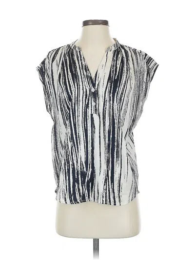 Pre-owned Banana Republic Factory Store Short Sleeve Blouse In Blue