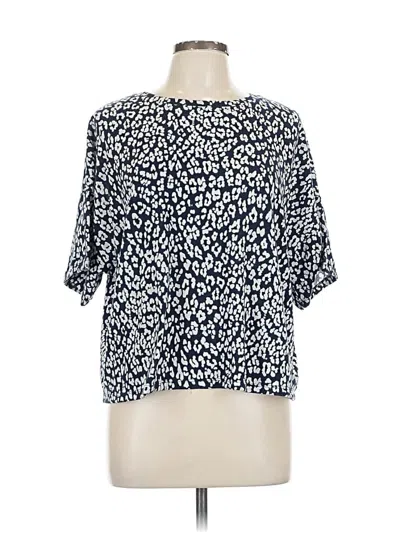 Pre-owned Banana Republic Factory Store Short Sleeve Blouse In Blue