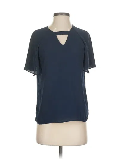 Pre-owned Banana Republic Factory Store Short Sleeve Blouse In Blue