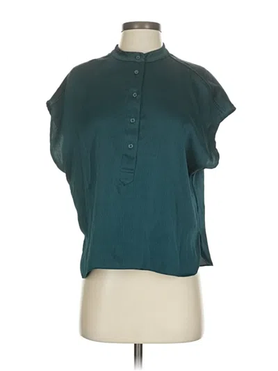 Pre-owned Banana Republic Factory Store Short Sleeve Blouse In Blue