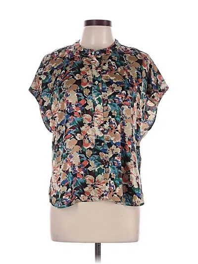 Pre-owned Banana Republic Factory Store Short Sleeve Blouse In Blue