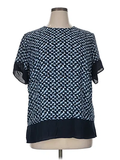 Pre-owned Banana Republic Factory Store Short Sleeve Blouse In Blue