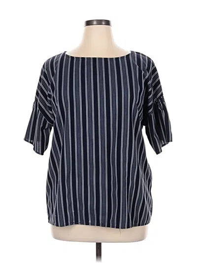 Pre-owned Banana Republic Factory Store Short Sleeve Blouse In Blue