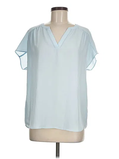 Pre-owned Banana Republic Factory Store Short Sleeve Blouse In Blue