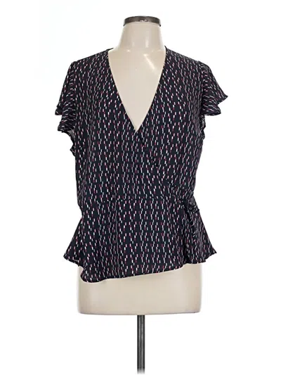 Pre-owned Banana Republic Factory Store Short Sleeve Blouse In Blue