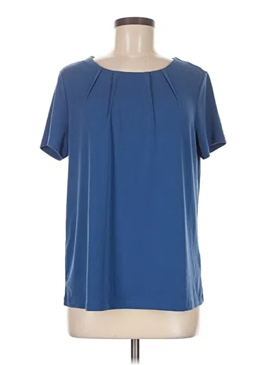 Pre-owned Banana Republic Factory Store Short Sleeve Blouse In Blue
