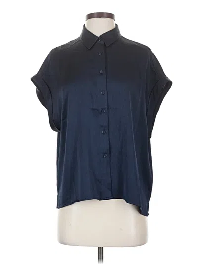 Pre-owned Banana Republic Factory Store Short Sleeve Blouse In Blue