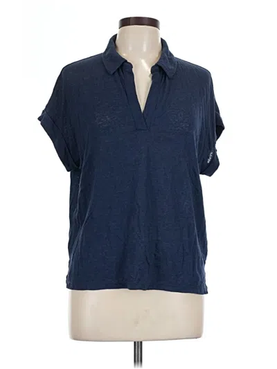 Pre-owned Banana Republic Factory Store Short Sleeve Blouse In Blue