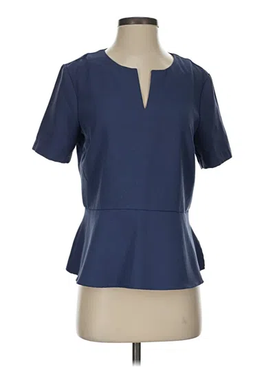 Pre-owned Banana Republic Factory Store Short Sleeve Blouse In Blue