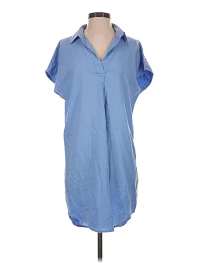 Pre-owned Banana Republic Factory Store Short Sleeve Blouse In Blue