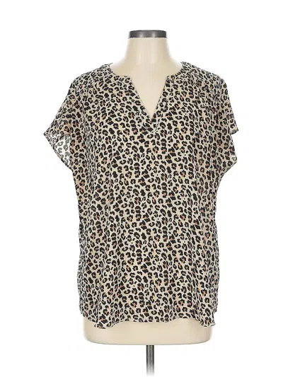 Pre-owned Banana Republic Factory Store Short Sleeve Blouse In Brown