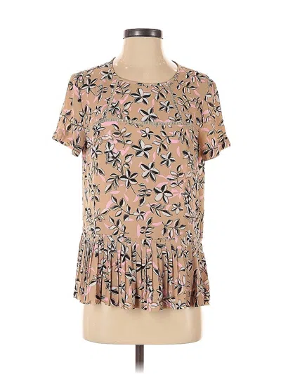 Pre-owned Banana Republic Factory Store Short Sleeve Blouse In Brown