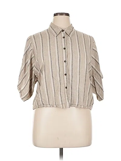 Pre-owned Banana Republic Factory Store Short Sleeve Blouse In Brown