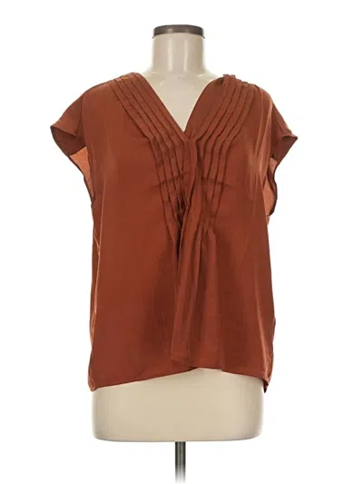 Pre-owned Banana Republic Factory Store Short Sleeve Blouse In Brown
