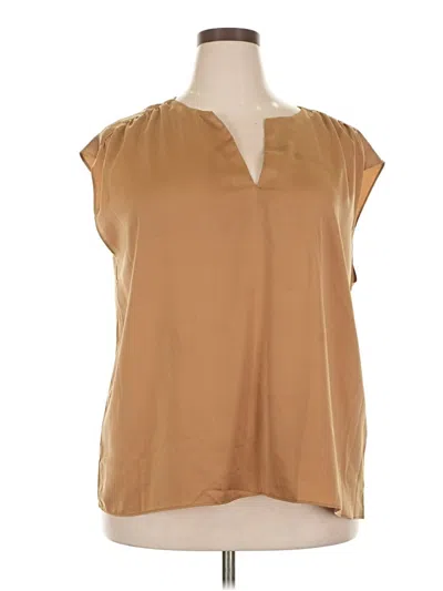 Pre-owned Banana Republic Factory Store Short Sleeve Blouse In Brown
