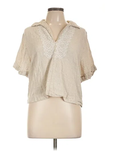 Pre-owned Banana Republic Factory Store Short Sleeve Blouse In Brown