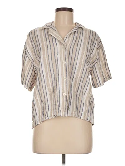 Pre-owned Banana Republic Factory Store Short Sleeve Blouse In Brown