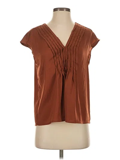 Pre-owned Banana Republic Factory Store Short Sleeve Blouse In Brown