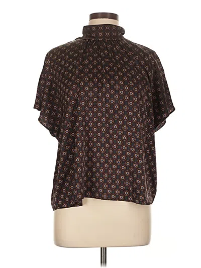 Pre-owned Banana Republic Factory Store Short Sleeve Blouse In Brown
