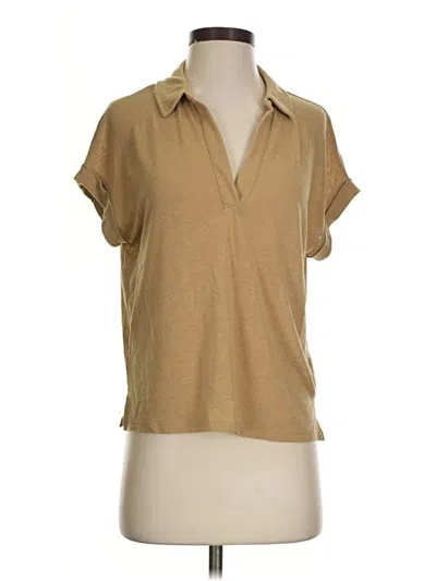 Pre-owned Banana Republic Factory Store Short Sleeve Blouse In Brown