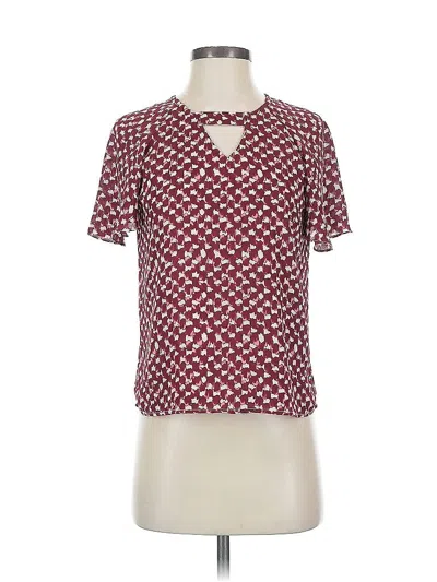 Pre-owned Banana Republic Factory Store Short Sleeve Blouse In Burgundy