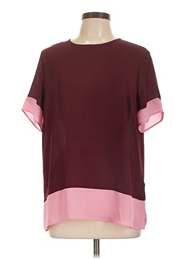 Pre-owned Banana Republic Factory Store Short Sleeve Blouse In Burgundy