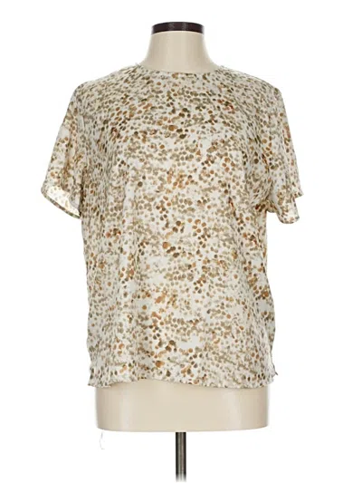 Pre-owned Banana Republic Factory Store Short Sleeve Blouse In Gold