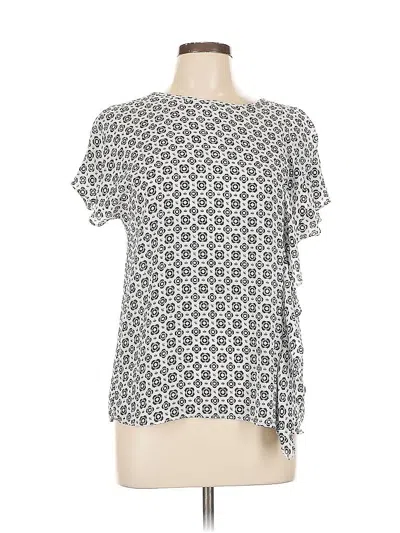 Pre-owned Banana Republic Factory Store Short Sleeve Blouse In Gray