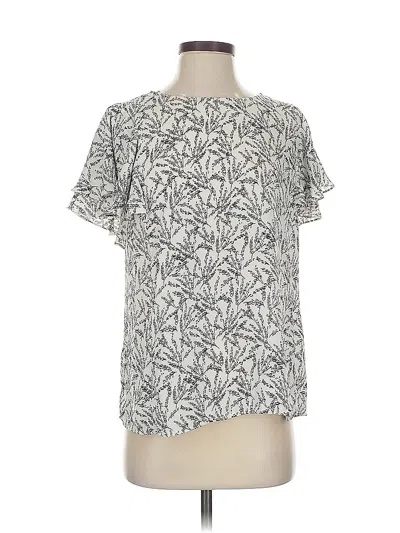 Pre-owned Banana Republic Factory Store Short Sleeve Blouse In Gray