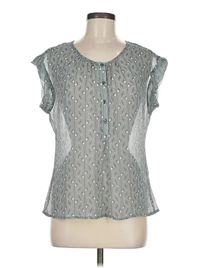 Pre-owned Banana Republic Factory Store Short Sleeve Blouse In Gray