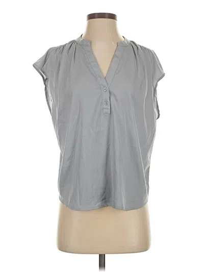 Pre-owned Banana Republic Factory Store Short Sleeve Blouse In Gray