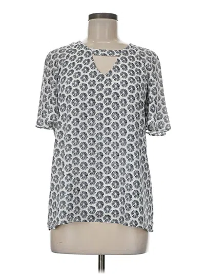 Pre-owned Banana Republic Factory Store Short Sleeve Blouse In Gray