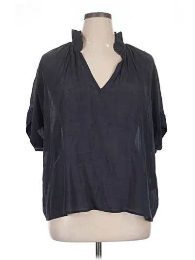 Banana Republic Factory Store Short Sleeve Blouse In Gray