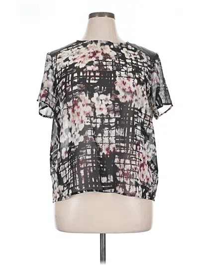 Pre-owned Banana Republic Factory Store Short Sleeve Blouse In Gray